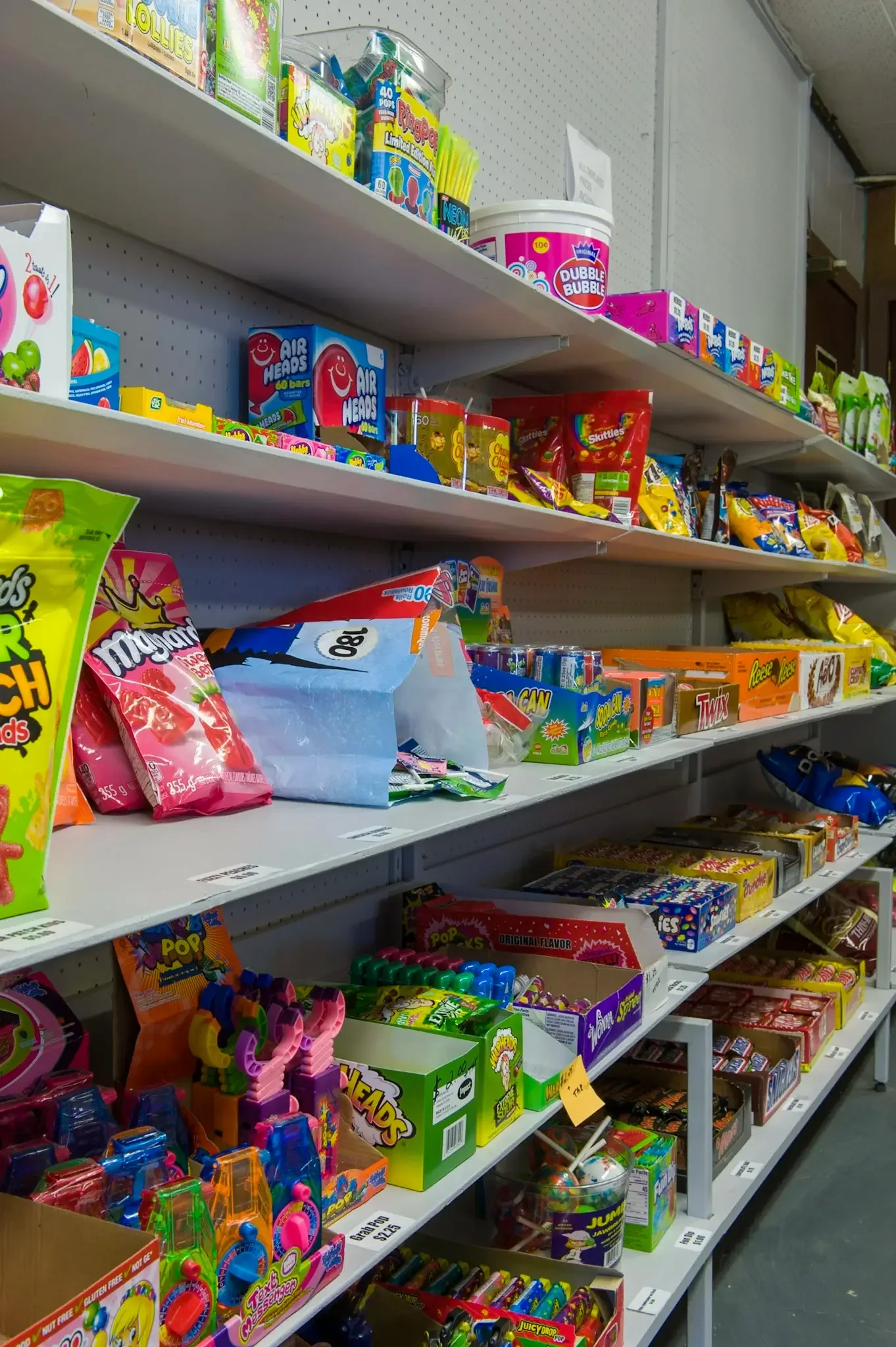 candy and chocolate on park store shelf